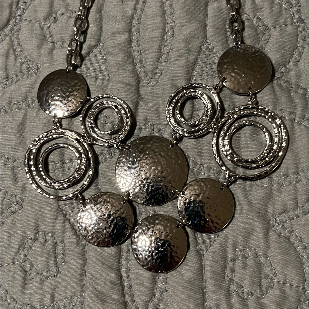 New Directions Silver Statement Bib Necklace